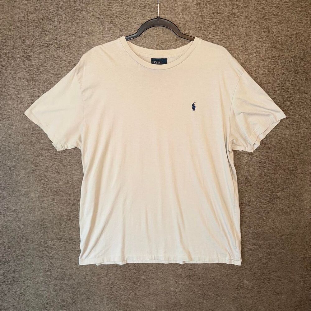 Polo Ralph Lauren cream cotton t-shirt with navy blue pony